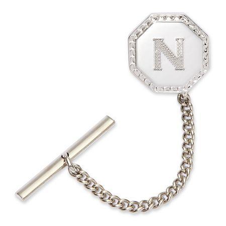 Octagon Tie Tack W/ Beaded Edge