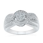 Womens 1/2 Ct. T.w. Round White Diamond Gold Engagement Ring