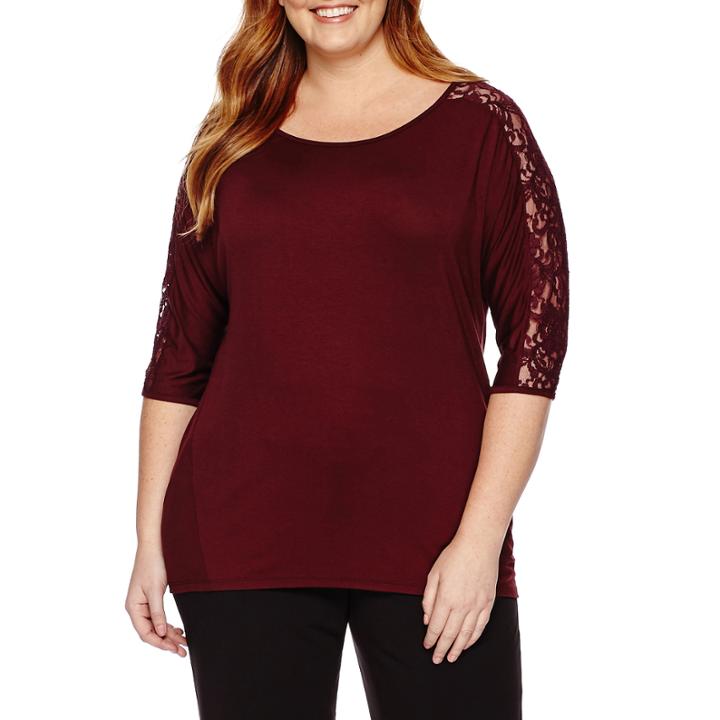 Worthington 3/4-sleeve Lace Tunic - Plus