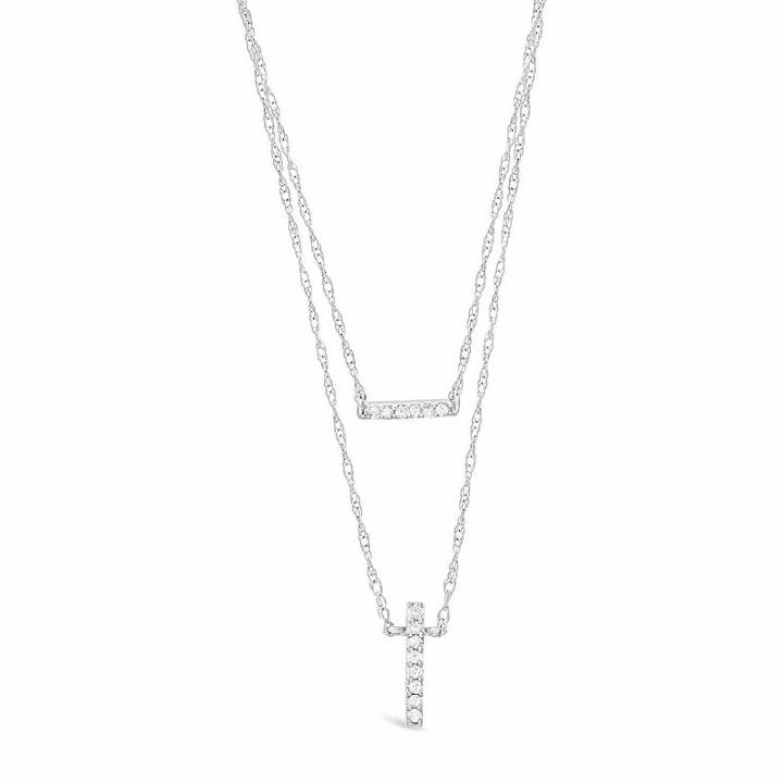 Womens 1/10 Ct. T.w. White Diamond Strand Necklace