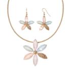 Mixit&trade; 6 Petals Flower Necklace And Earrings Set