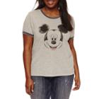 Short Sleeve Crew Neck Mickey Mouse Graphic T-shirt