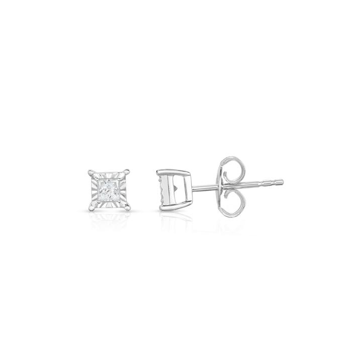 True Miracle 1/4 Ct. T.w. Princess White Diamond 10k Gold Stud Earrings