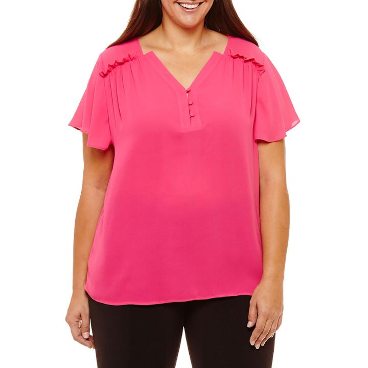 Liz Claiborne V-neck Popover- Plus