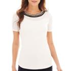 A.n.a Short-sleeve Embellished-neck T-shirt
