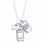 Inspired Moments Womens Lab Created White Cubic Zirconia Heart Pendant Necklace