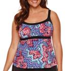 Jamaica Bay Euphoria Framed Peasant Tankini Swim Top