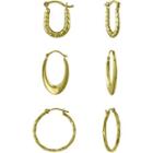 14k Gold 3-pr. Small Hoop Earring Set