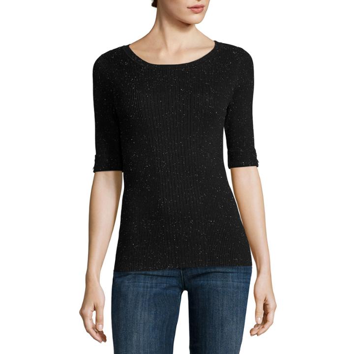 Liz Claiborne Elbow-sleeve Sweater
