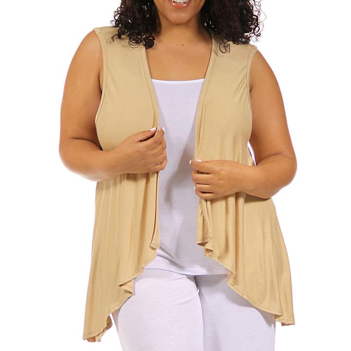 24/7 Comfort Apparel Sleeveless Shrug Vest-plus