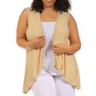 24/7 Comfort Apparel Sleeveless Shrug Vest-plus