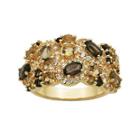 Color-enhanced Smoky And Yellow Quartz Cluster Ring