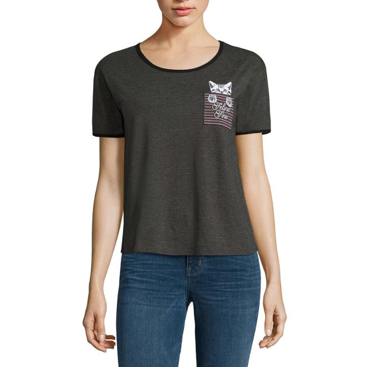 Feline Fine Cat In Pocket Graphic T-shir