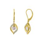 Cultured Freshwater Pearl 14k Yellow Gold Over Sterling Silver Earrings