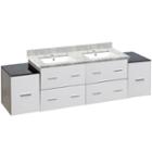 74-in. W Wall Mount White Vanity Set For 1 Hole Drilling Bianca Carara Top White Um Sink