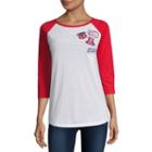 3/4 Sleeve Scoop Neck Graphic T-shirt