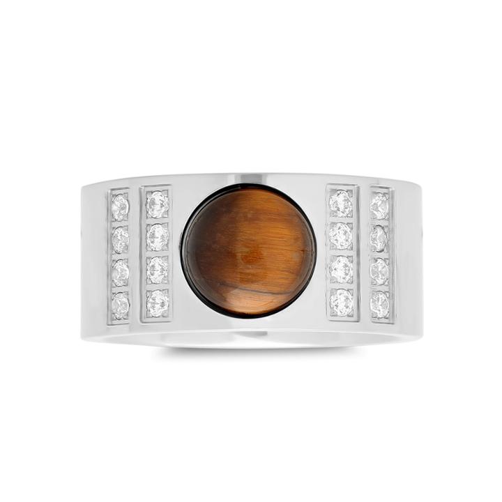 Mens Tiger's Eye Stainless Steel Band