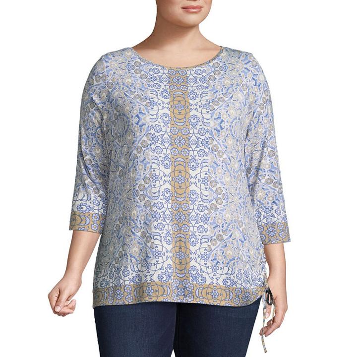 Lark Lane Must Haves Vine Print Top- Plus