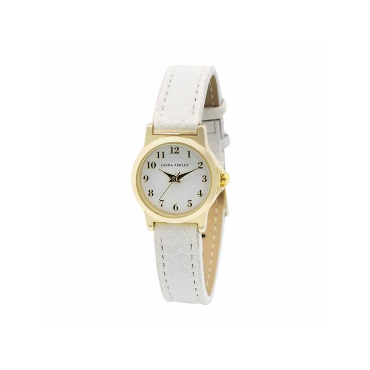 Laura Ashley Petite Band Womens White Strap Watch-la31028yg