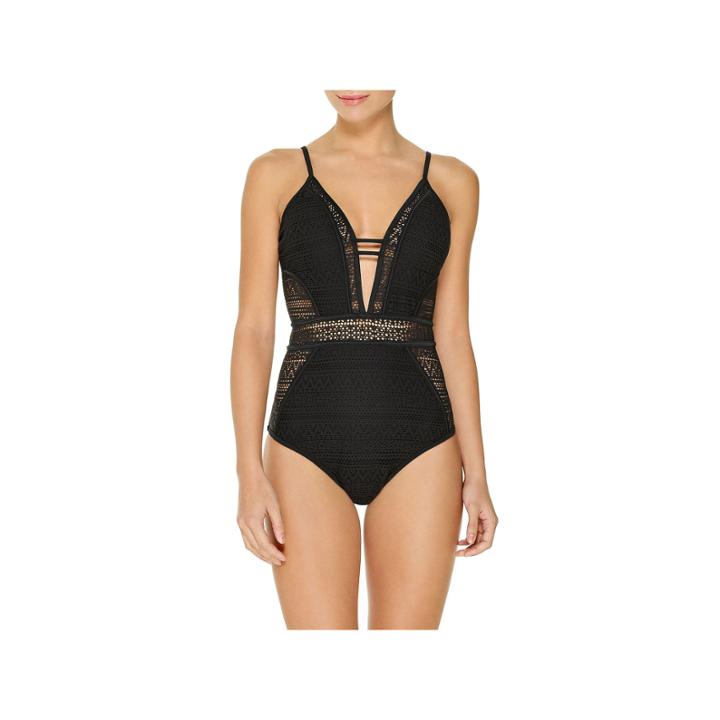 Ambrielle Solid One Piece Swimsuit