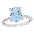 Womens 1/10 Ct. T.w. Blue Topaz 10k Gold Cocktail Ring