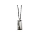 Mens Stainless Steel Black Ip-plated Rectangle Pendant