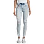 Arizona Embroidered Writing Jeans-juniors