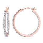 1/4 Ct. T.w. Genuine White Diamond 10k Gold 19.8mm Hoop Earrings
