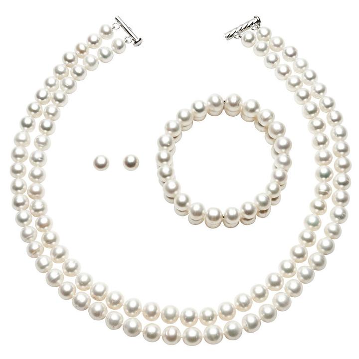 Womens 3-pc. White Pearl Jewelry Set