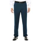 Jf J. Ferrar Stretch Teal Flat-front Suit Pants - Classic Fit