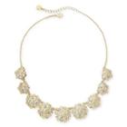 Monet Gold-tone & Glass Collar Necklace