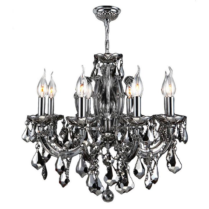 Catherine Collection 6 Light Chrome Finish And Crystal Chandelier