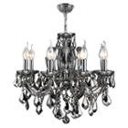 Catherine Collection 6 Light Chrome Finish And Crystal Chandelier