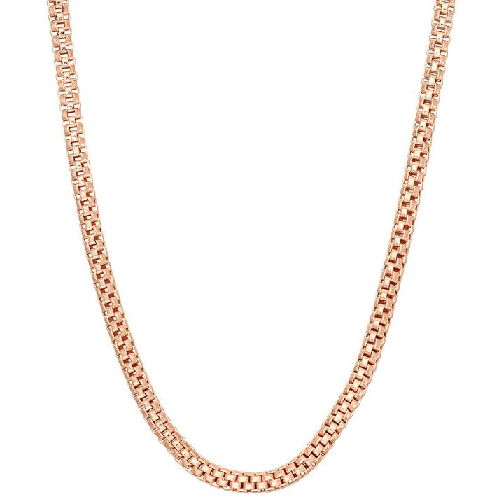 14k Gold Over Silver Semisolid Curb 18 Inch Chain Necklace