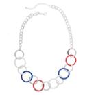 Mixit&trade; Red, White And Blue Enamel Links Necklace