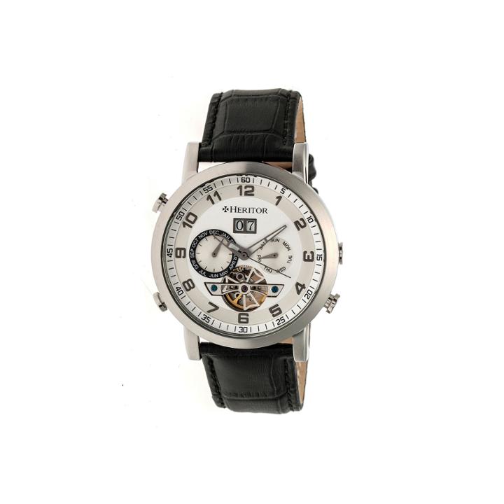 Heritor Edmond Mens Black Strap Watch-herhr6201