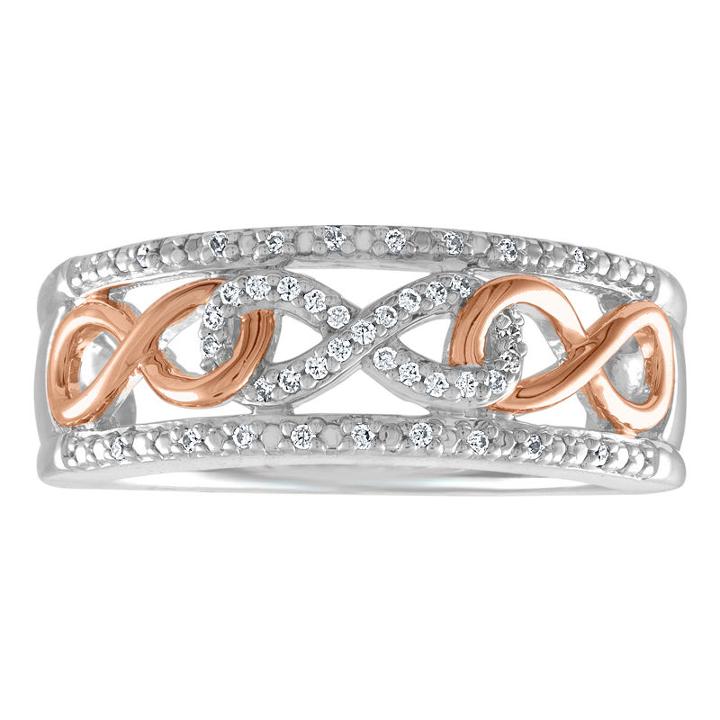 Womens 1/4 Ct. T.w. Genuine Diamond White Sterling Silver Infinity Band