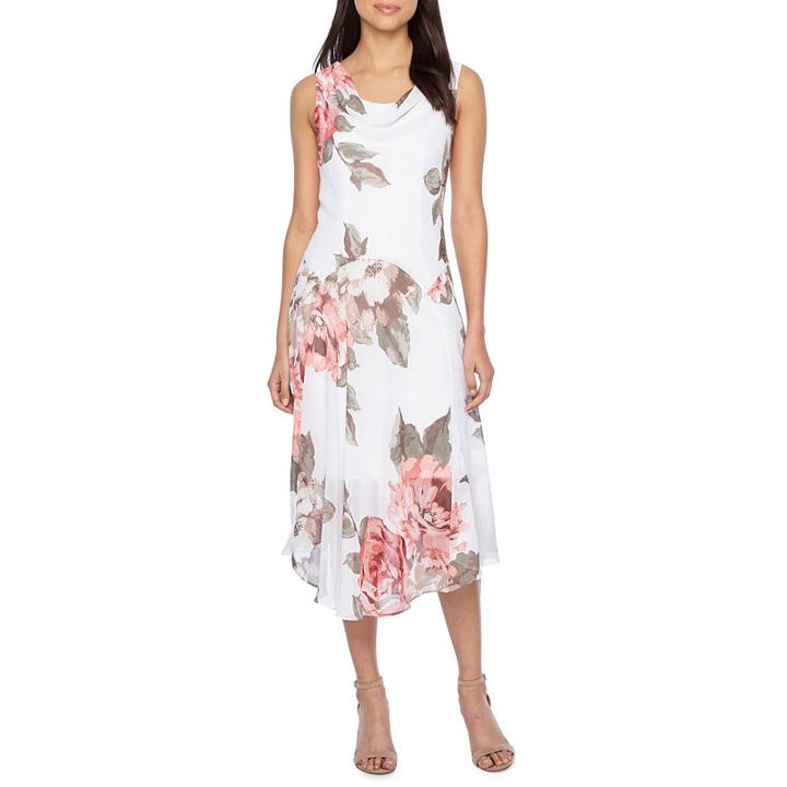 Robbie Bee Sleeveless Floral Fit & Flare Dress
