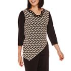 Alfred Dunner Madison Park 3/4-sleeve Texture Asymmetrical Top