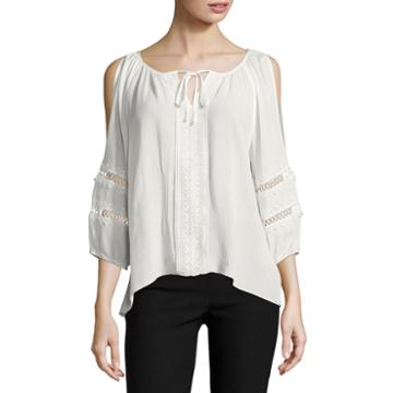 By & By Long Sleeve U Neck Blouse-juniors