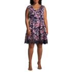 Donna Ricco Sleeveless Floral Fit & Flare Dress-plus
