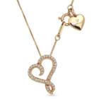 Hallmark Diamonds Womens 1/10 Ct. T.w. Genuine White Diamond 14k Rose Gold Over Silver Heart Pendant Necklace