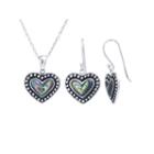 Womens 2-pc. Green Abalone Sterling Silver Jewelry Set