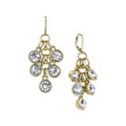 1928 Jewelry Crystal Cluster Drop Gold-tone Earrings