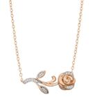 Enchanted Disney Fine Jewelry 1/10 Ct. T.w. Diamond 10k Rose Gold Beauty And The Beast Pendant Necklace