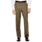Izod Light Brown Sharkskin Flat-front Suit Pants - Classic Fit