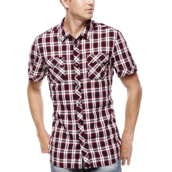 I Jeans By Buffalo Malston Short-sleeve Plaid Shirt