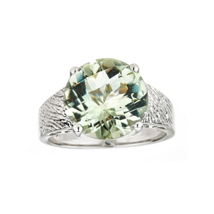 Limited Quantities Round Green Quartz Sterling Silver Ring