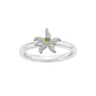 Personally Stackable Genuine Citrine Sterling Silver Stackable Starfish Ring