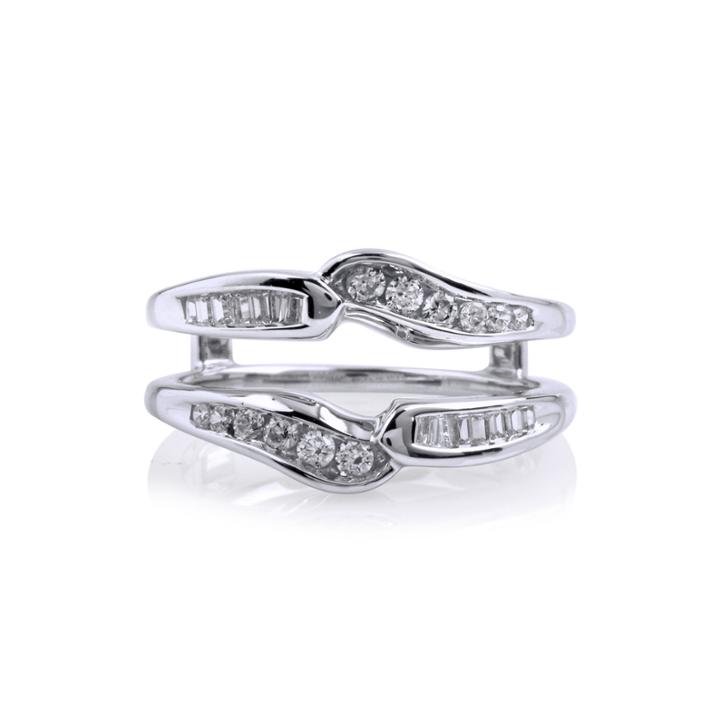 3/8 Ct. T.w. Diamond 14k White Gold Ring Yin-yang Wrap